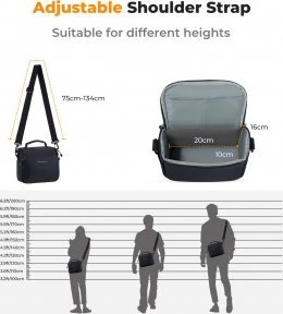 Fotoaparato Krepšys - K&F Concept Sling Bag 5L, Reguliuojamas Diržas, Navy Mėlyna