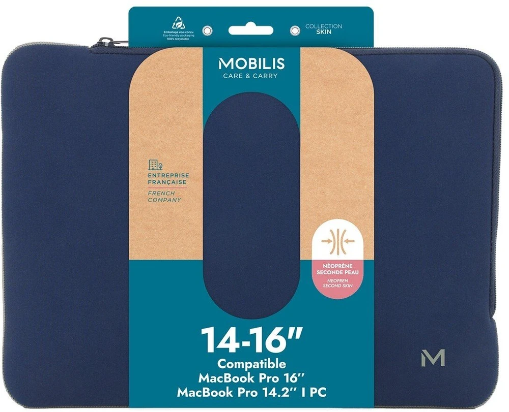 Krepšys Mobilis Mobilis 049022 – rankinė nešiojamam kompiuteriui 40,6 cm (16'') dėklas su kišenėmis Pilka, Tamsiai mėlyna (marinistinė)