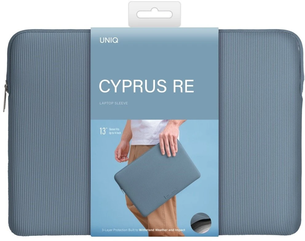 Nešiojamas kompiuteris Sleeve UNIQ Cyprus Ridge Edition 14″ waterproof neoprene mėlynas