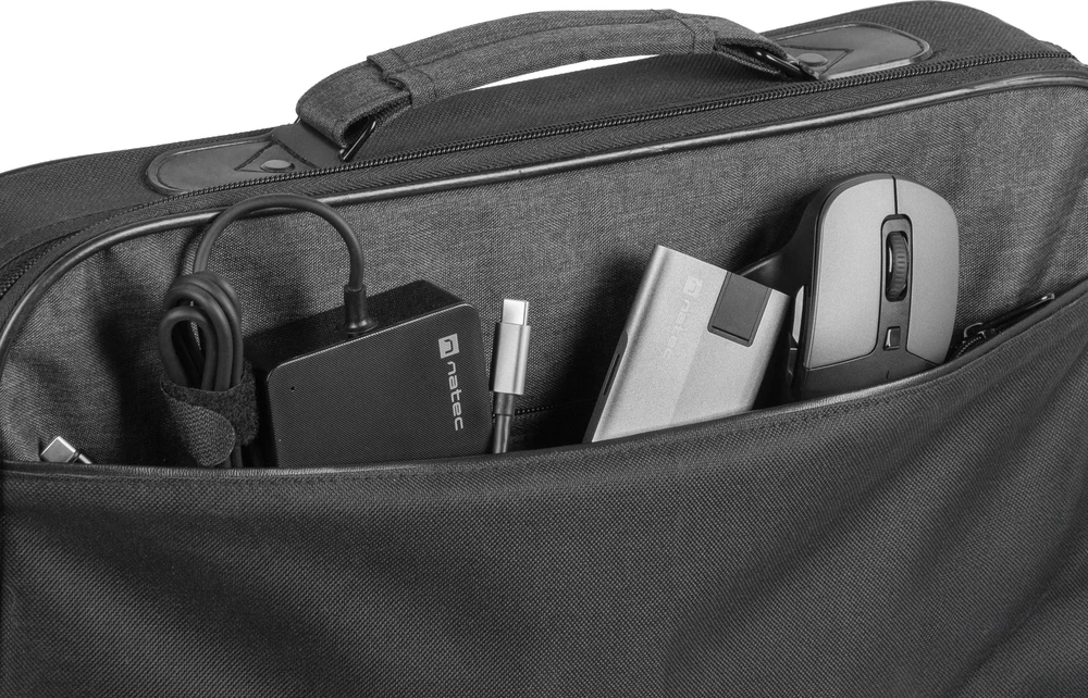 NATEC Impala 2 39.6 cm (15.6") Messenger case Juodas, Pilkas