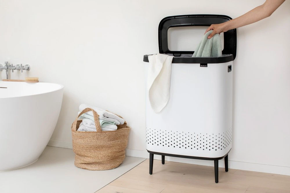 Brabantia Skalbinių dėžė BO, 2 x 45 l, baltos spalvos