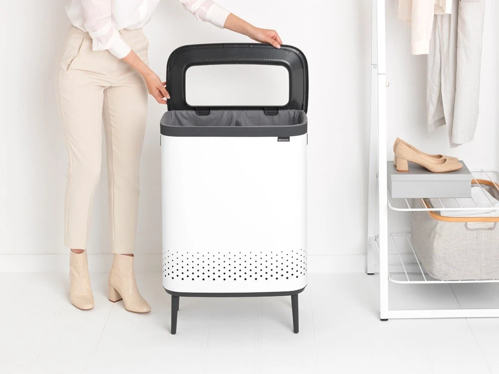 Brabantia Skalbinių dėžė BO, 2 x 45 l, baltos spalvos
