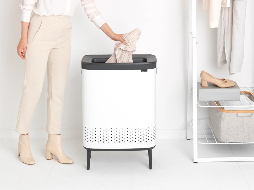 Brabantia Skalbinių dėžė BO, 2 x 45 l, baltos spalvos