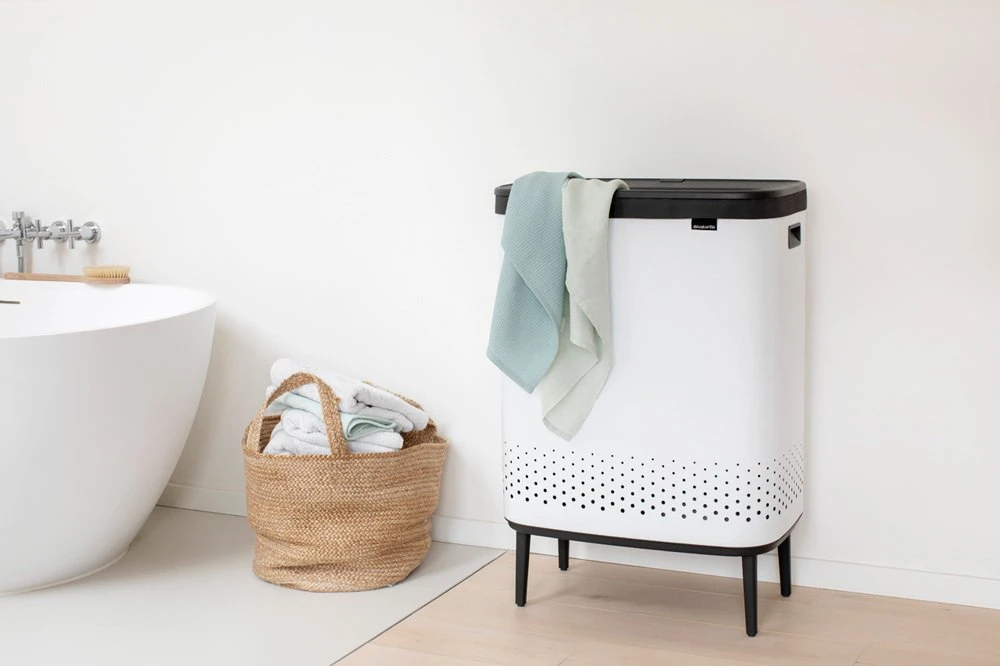 Brabantia Skalbinių dėžė BO, 2 x 45 l, baltos spalvos