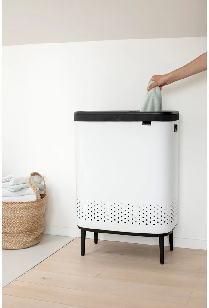 Brabantia Skalbinių dėžė BO, 2 x 45 l, baltos spalvos