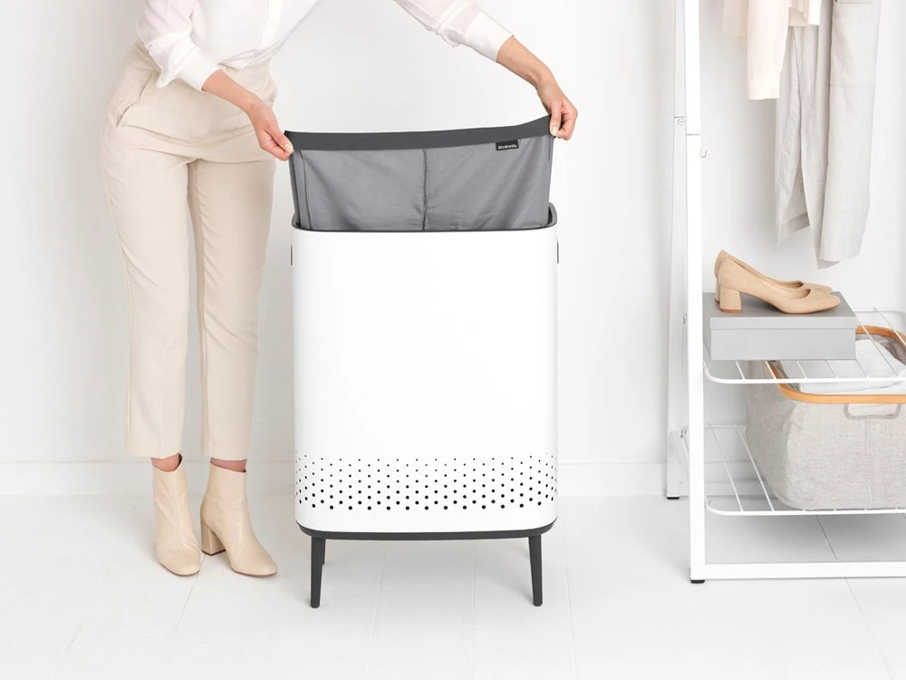 Brabantia Skalbinių dėžė BO, 2 x 45 l, baltos spalvos