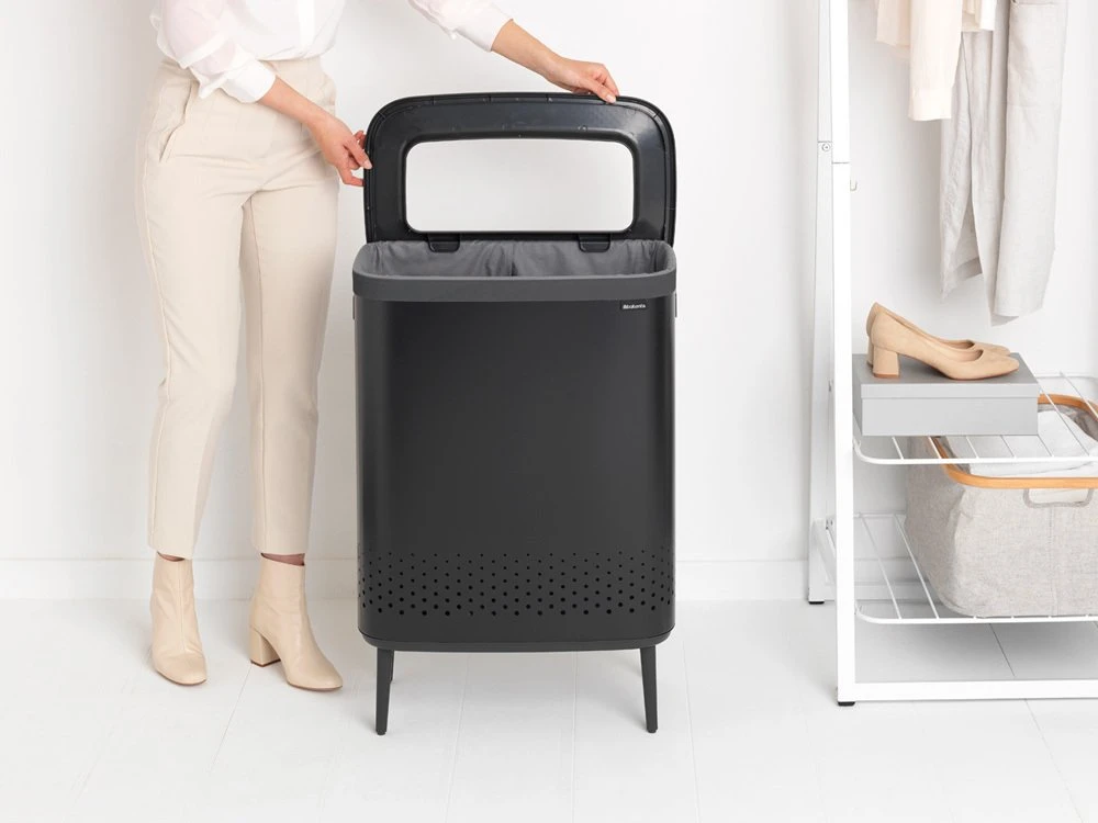 Brabantia Skalbinių dėžė BO, 2 x 45 l, matinės juodos spalvos