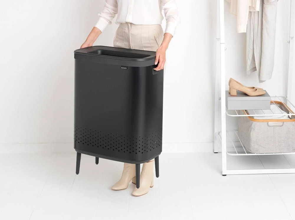 Brabantia Skalbinių dėžė BO, 2 x 45 l, matinės juodos spalvos