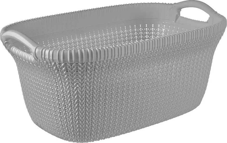 Krepšys skalbiniams Curver Knit 40L šviesiai pilka