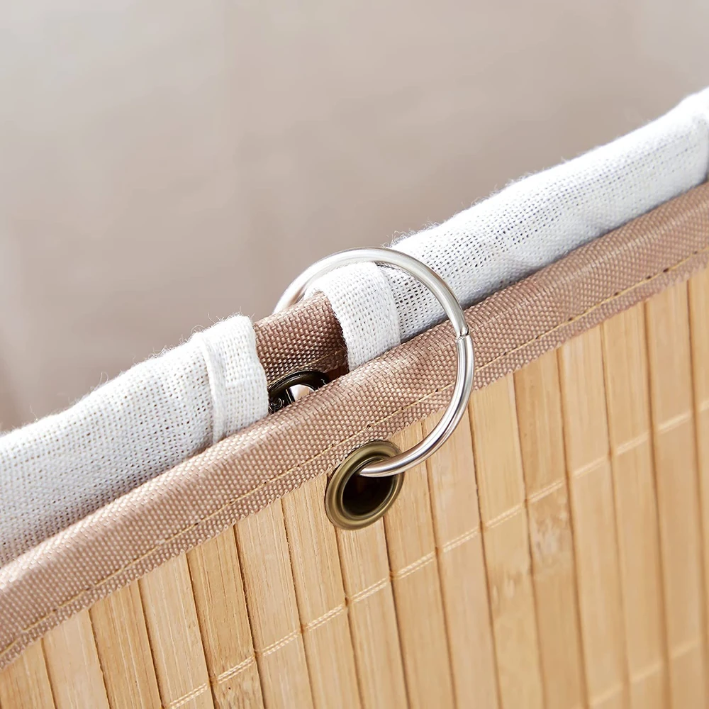 Songmics Bambuko skalbinių dėžė 72 L juoda
