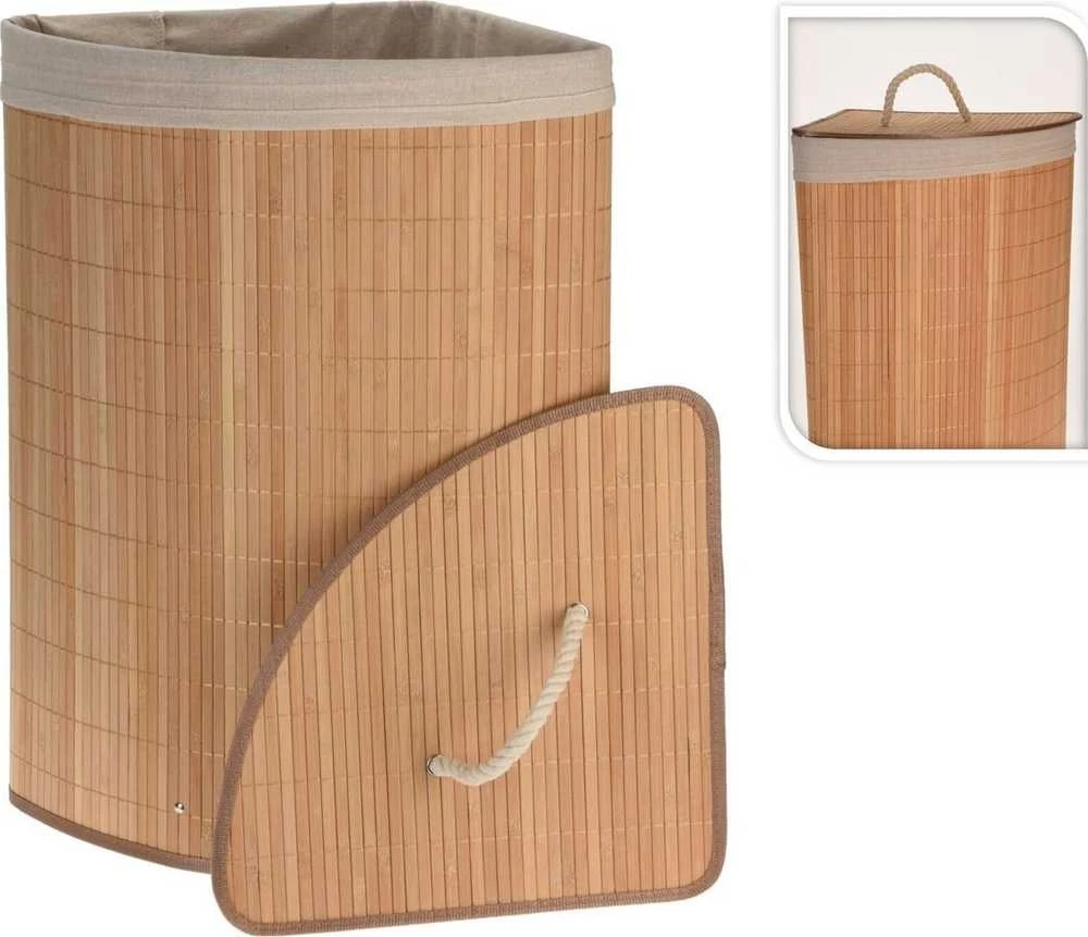 Krepšys skalbiniams Storage Solutions Krepšys skalbiniams narożny bambusowy ruda
