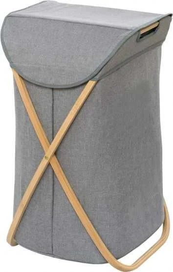 Wenko Bamboo Bambukinis skalbinių krepšelis, uždaras, talpa 79 litrai
