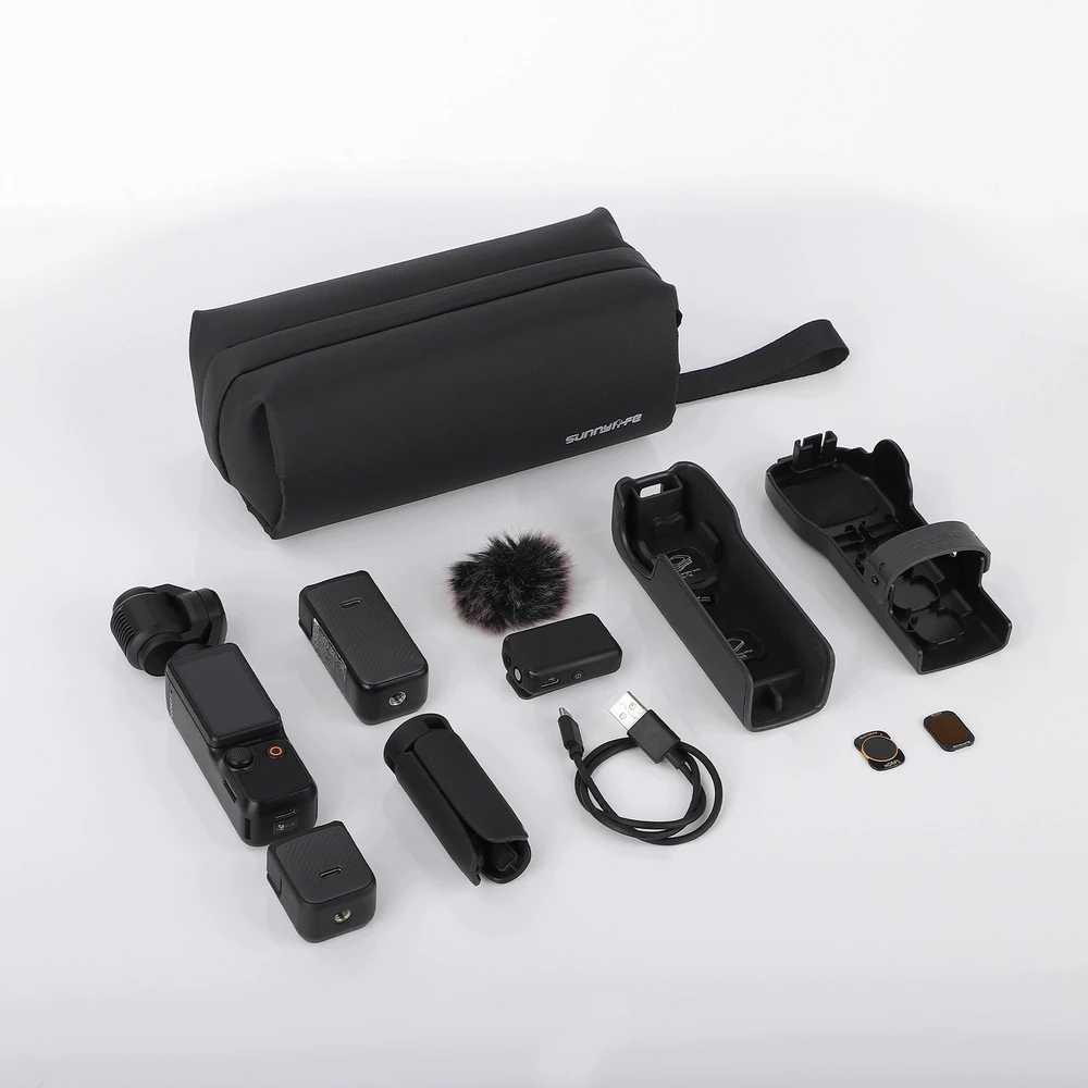 Krepšys SunnyLife Dėklas Dėklas Organizer Case Skirtas DJI Osmo Pocket 3 / Insta360 X5 / Go 3s / B018-d / Juoda (SB11966)