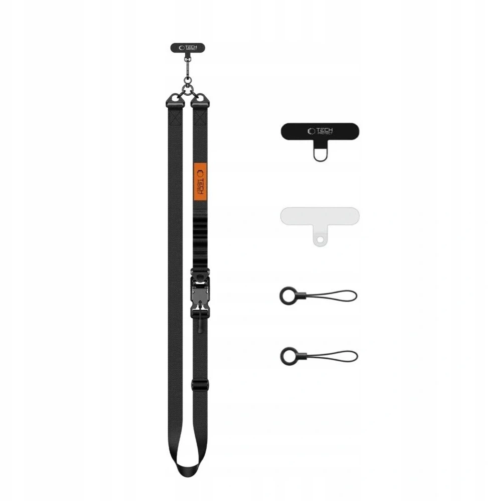 TECH-PROTECT C9S ROPE CROSSBODY JUODA/ORANŽINĖ