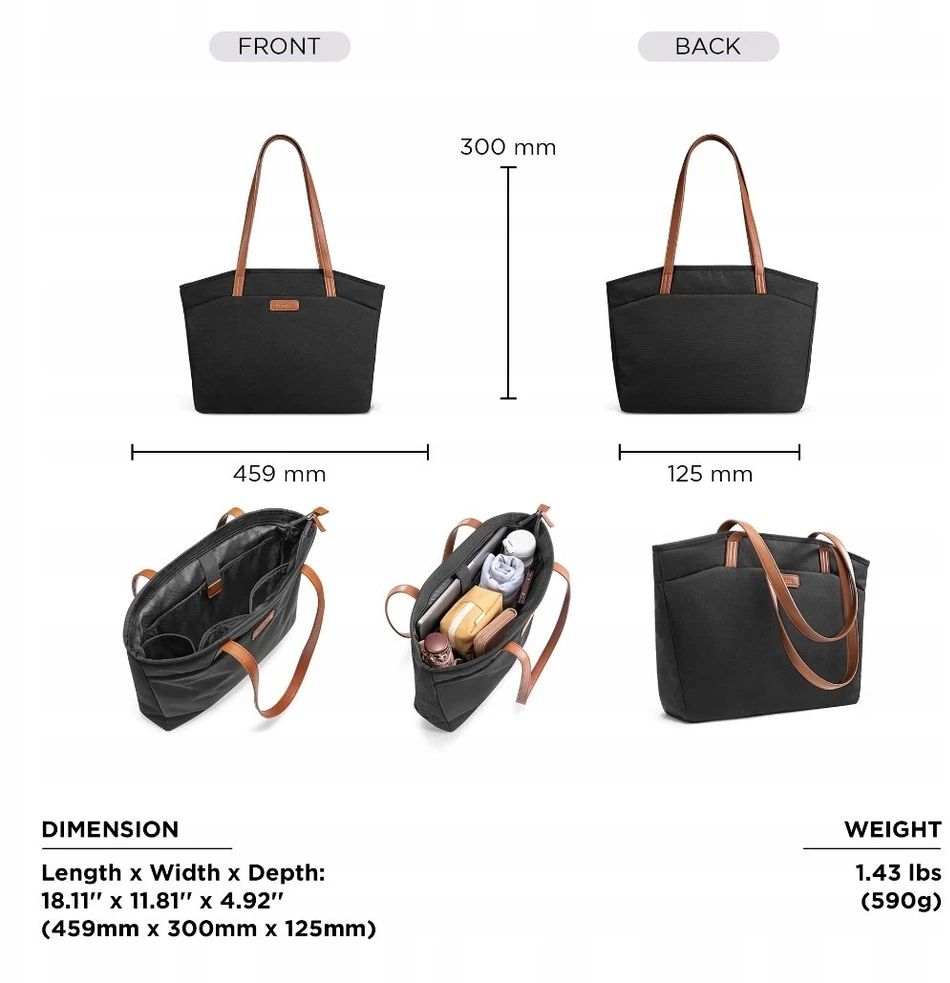 TOMTOC Versatile-T23 16''/12.5L Nešiojamas kompiuteris Bag (Juodas)