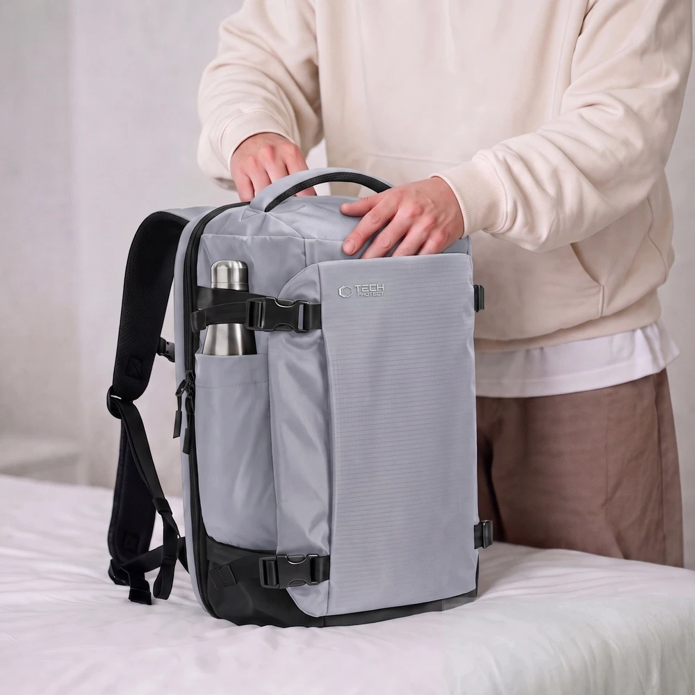 Tech-Protect DEFENDER S70 RYANAIR & WIZZAIR KELIONINĖ KUORINĖ NEŠIOJAMAM KOMPIUTERIUI 24L 40x30x20 URBAN Pilka