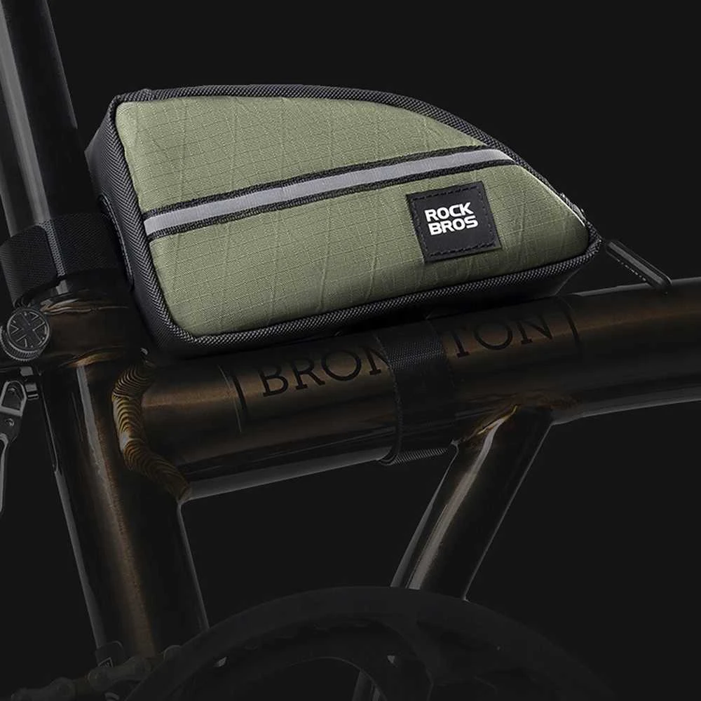 Rockbros Triangle Bike Frame Bag 0.8l – žalios spalvos