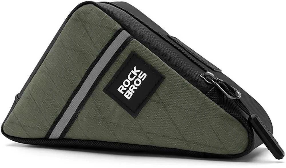 Rockbros Triangle Bike Frame Bag 0.3l – žalios spalvos