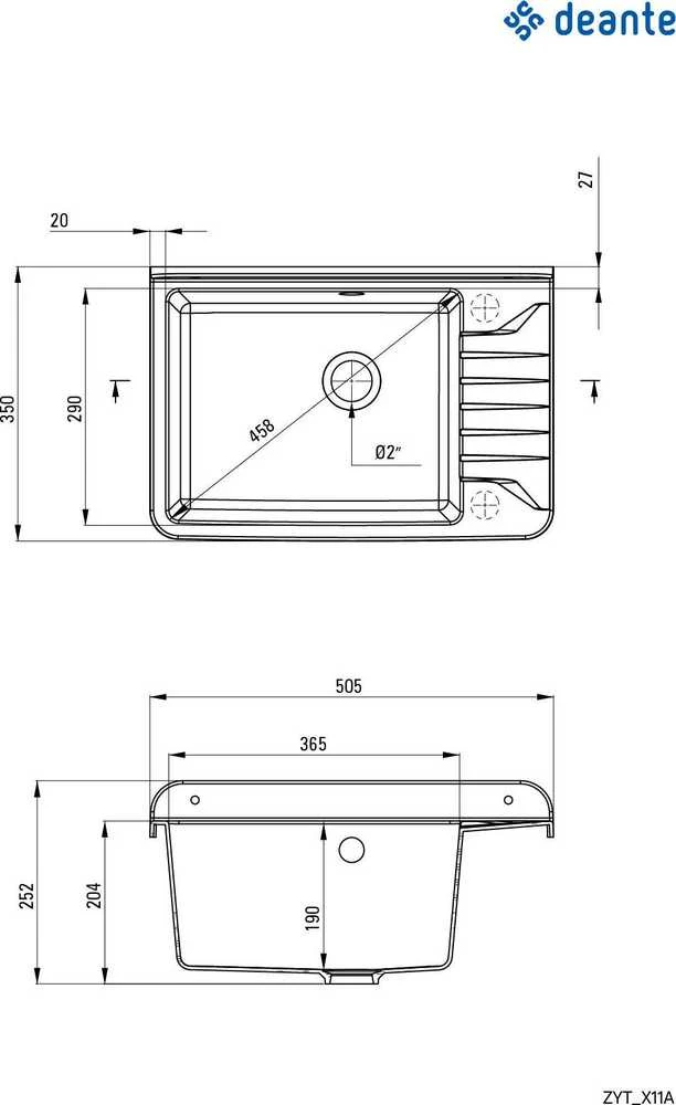 Ūkinė plautuvė Deante Garden, ZYT_211A, Graphite