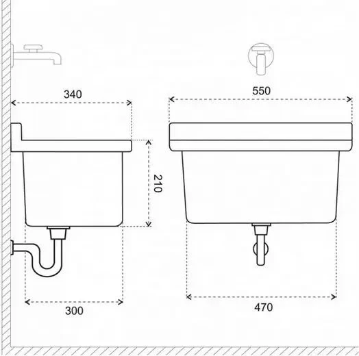 Hydroland Polipropileno plautuvė 55x34x21, juoda