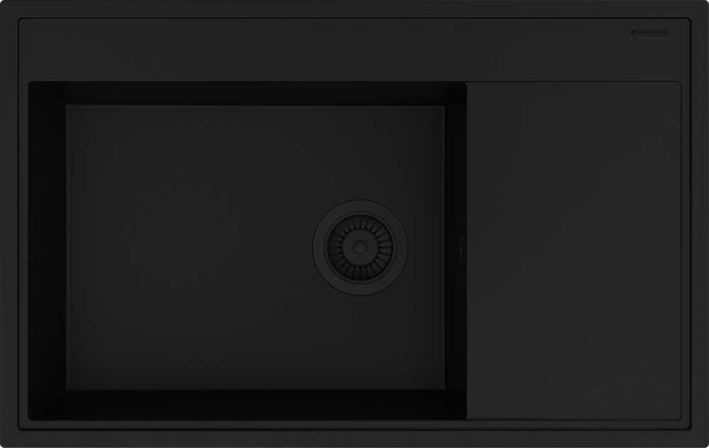 Set - PYRAMIS CAMEA (79X50) 1B 1D L sink + IDEA Juodas EDITION mixer tap - 070168402BE - Volcano