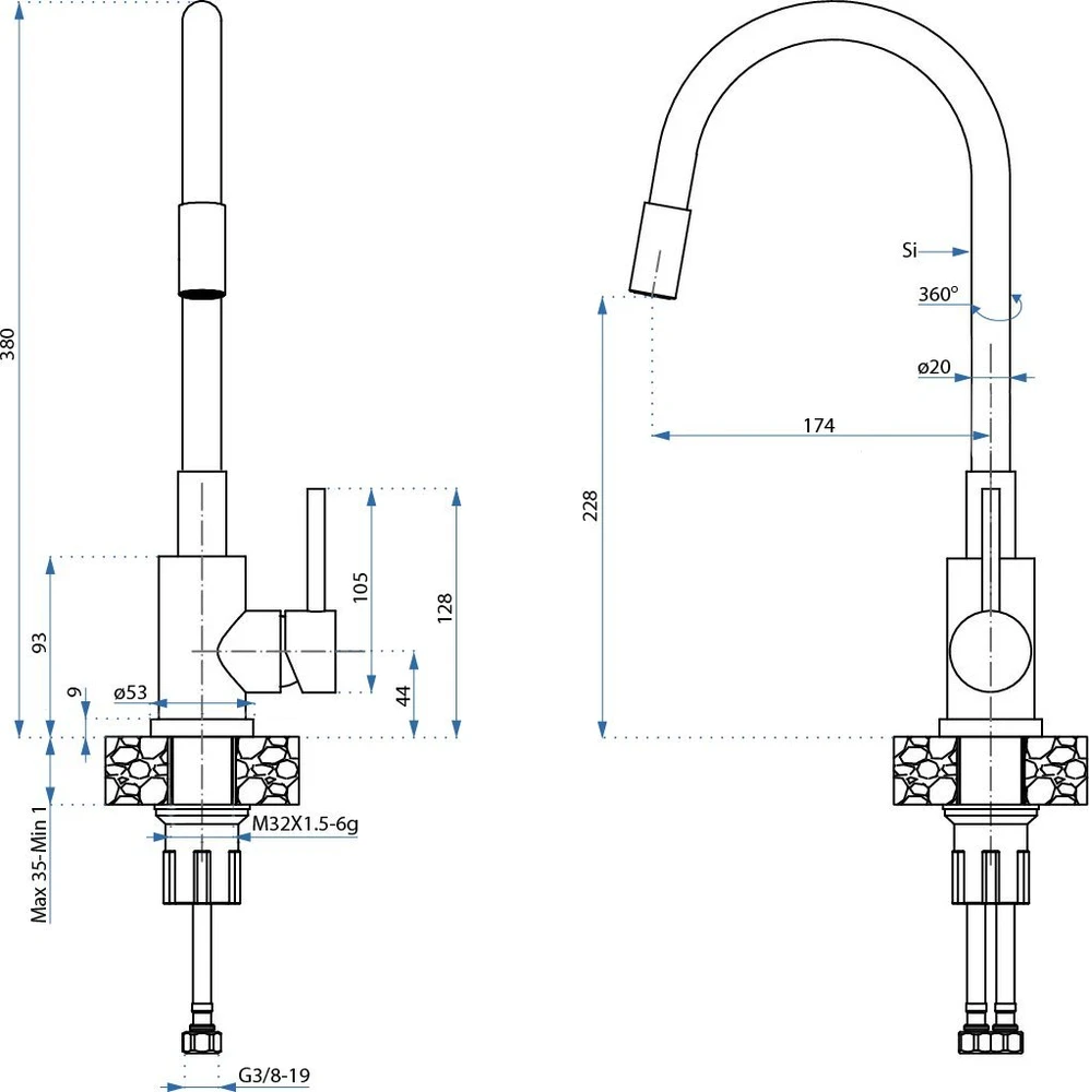 Plautuvė Quadron LUKE 100, ZH5045PVDBLM, juodo metalo