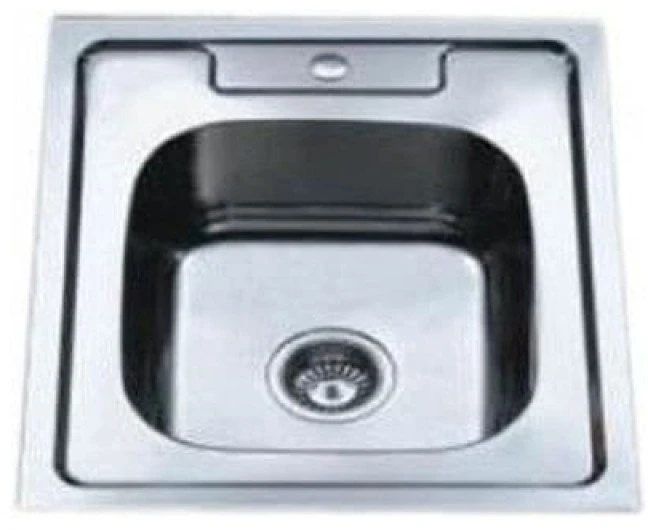 Kriauklė Tredi Sink TREDI, top-mounted, stainless steel, with siphon set, 50 x 50 cm