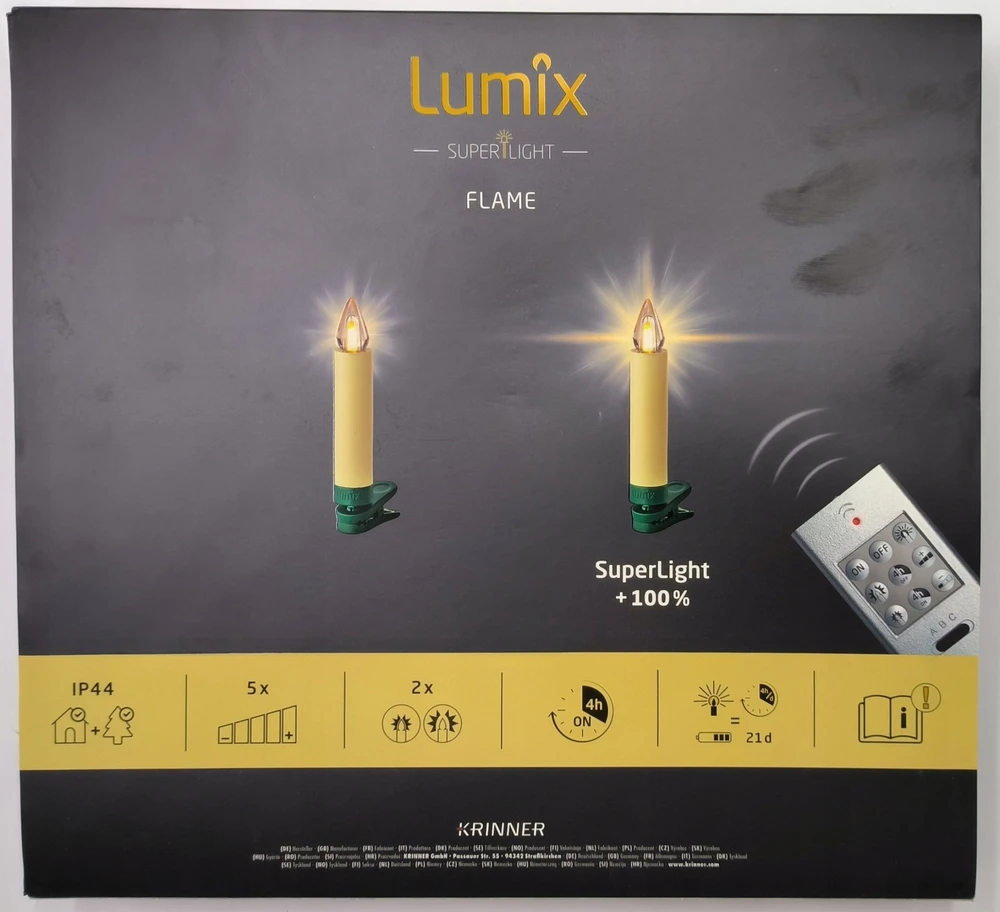 Krinner Krinner „Lumix Superlight Flame Mini Ivory“ 12 vnt. rinkinys