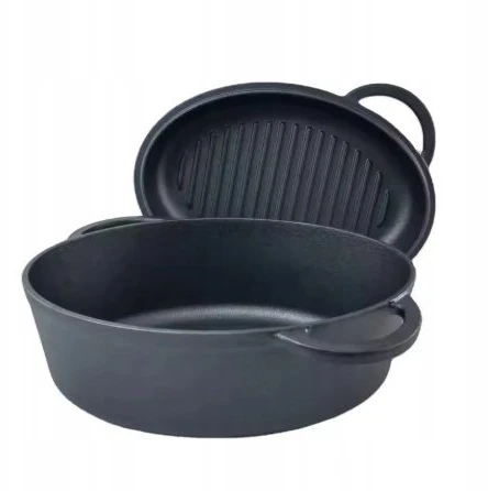 Krisberg Ketaus kepimo keptuvė 2 viename DANČIO / GRILĖS KEPUTINIS INDUKCINĖS DUJOS 34 cm