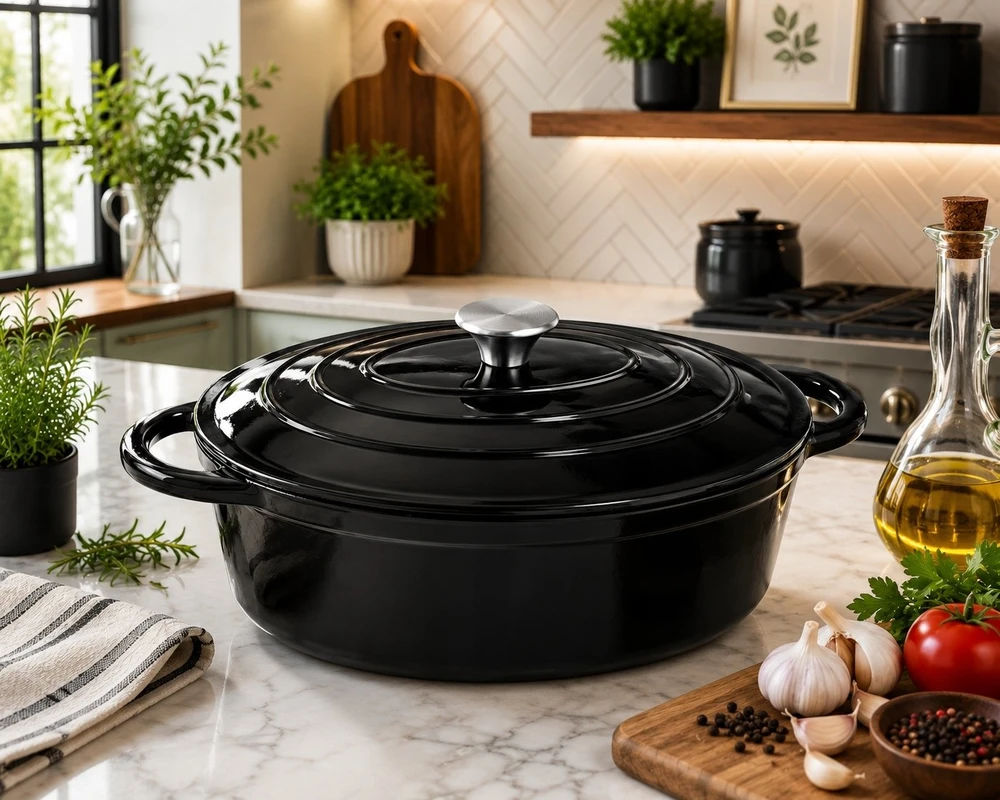 KRISBERG Emaliuota ketaus kepimo forma 33 cm 6,4 l juoda (7760)