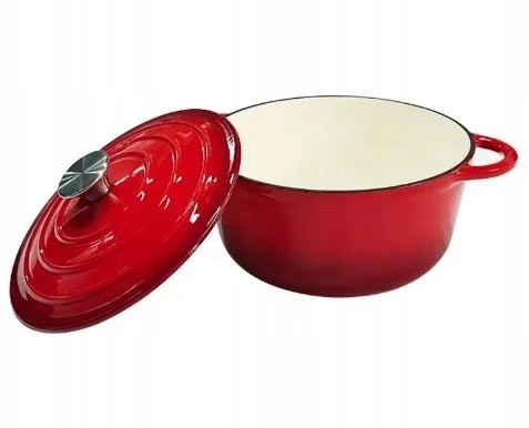 Krisberg EMALINIS KETUS PUODAS 4.8L Emaliuotas su dangteliu INDUKCINĖ DUJINĖ ORGANĖ 26cm