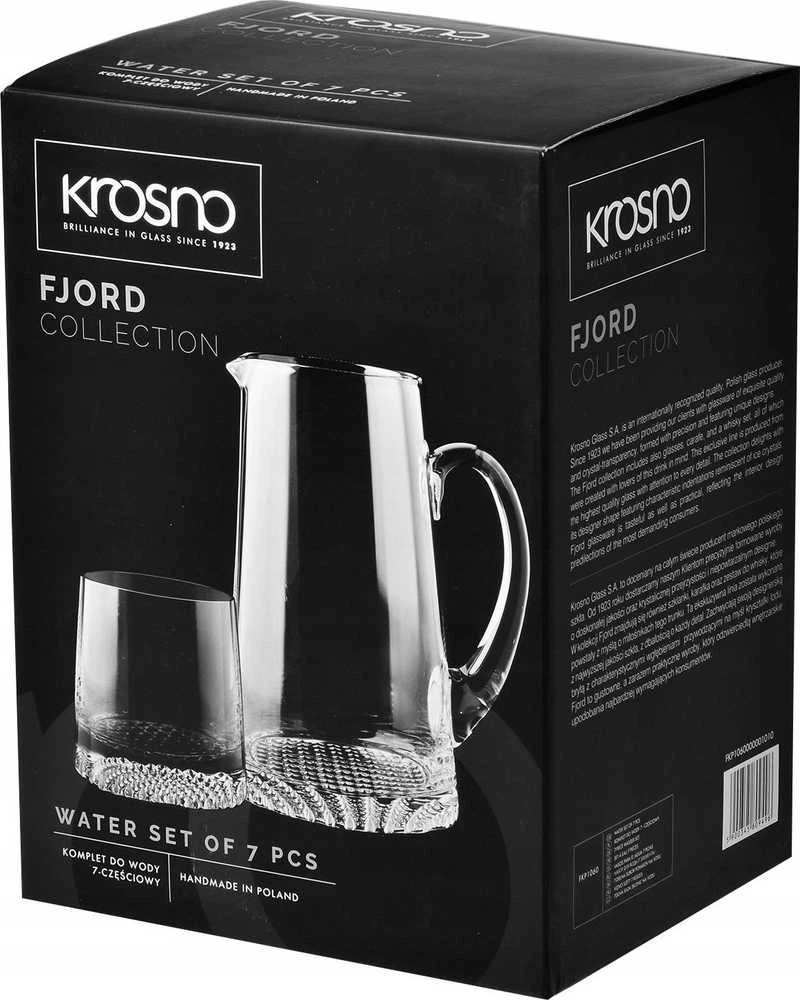Ąsotis su stiklinėmis Krosno FJORD, stiklas, 1 l, 7 vnt.