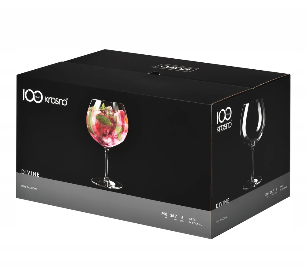 Krosno Kokteilių taurė Divine, stiklas, 0.670 l, 6 vnt.