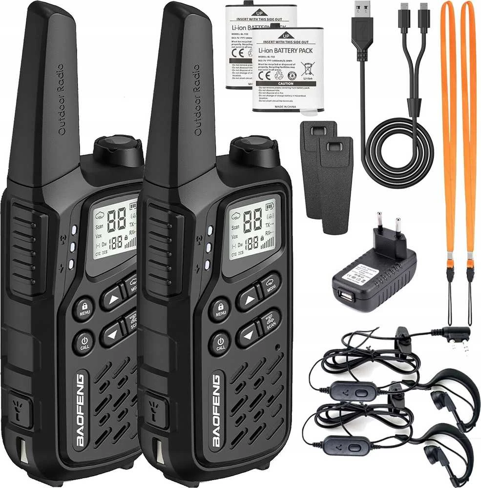 Walkie-Talkie Baofeng BF-T25E Juodas, 2 pieces