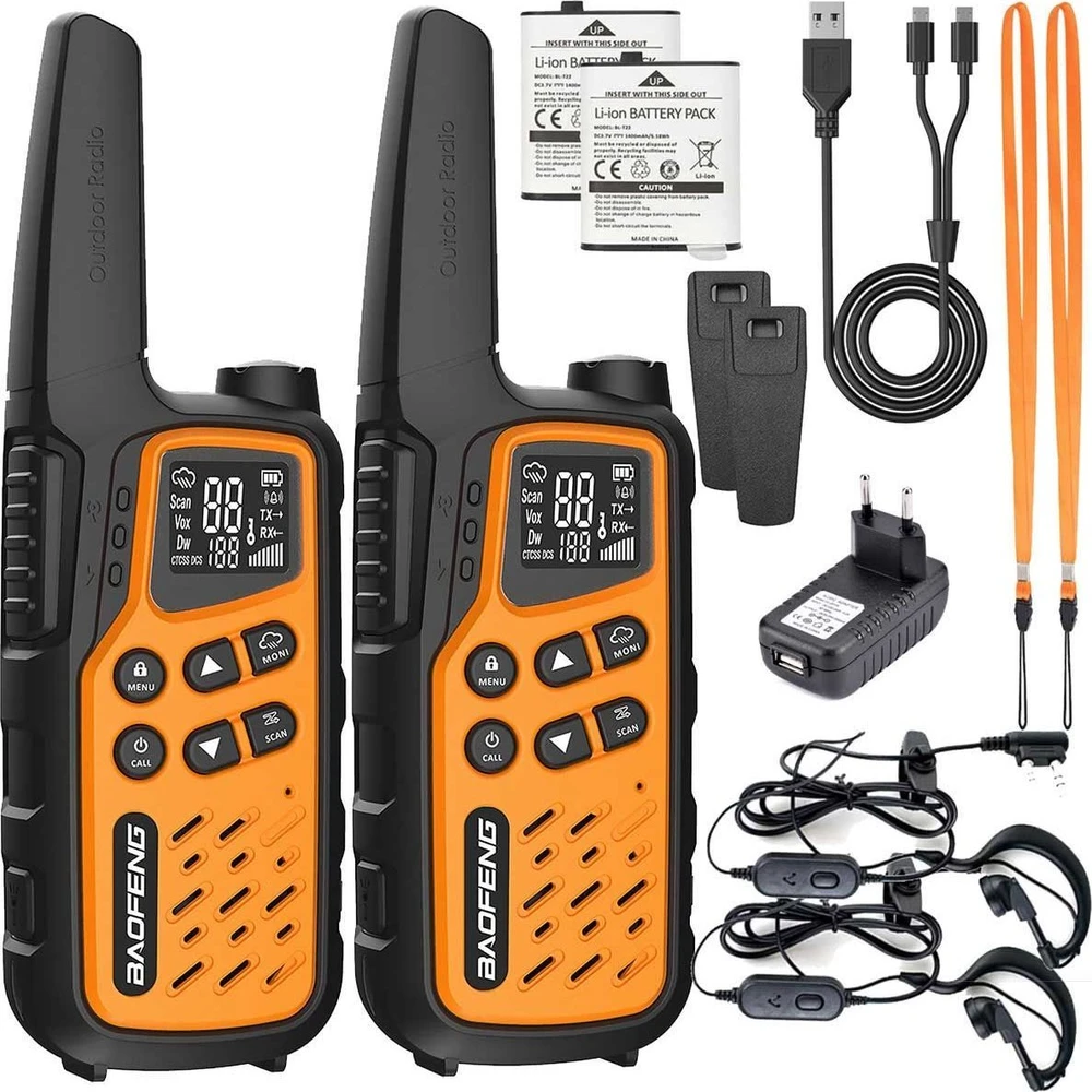 Walkie-Talkie Baofeng BF-T25E Oranžinis, 2 pieces