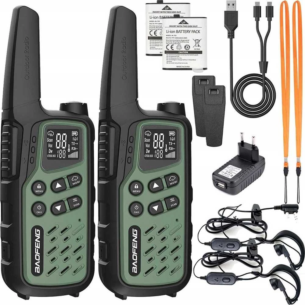 Walkie-Talkie Baofeng BF-T25E Žalias, 2 pieces