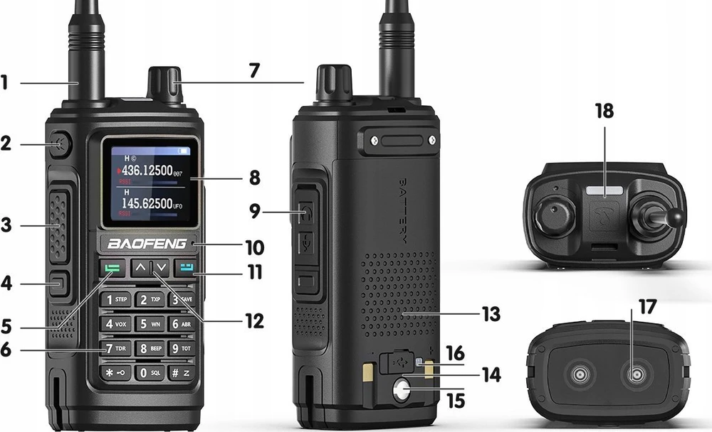 BAOFENG UV-17E WALKIE-TALKIE žalias
