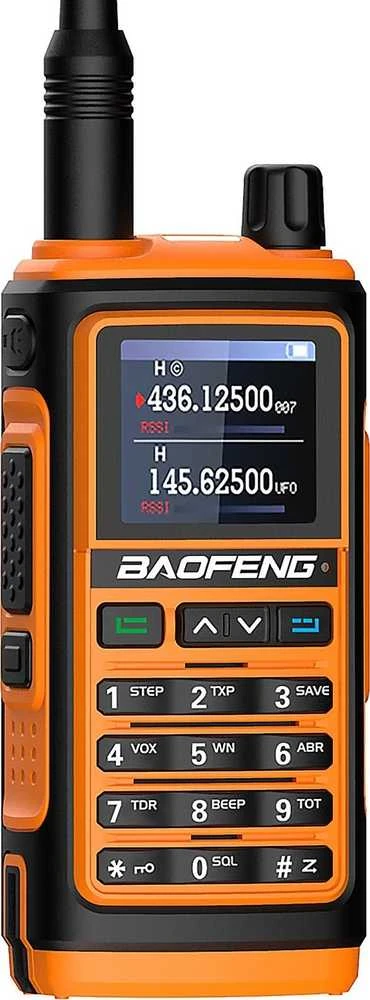 Dvipusio Ryšio Radijas - BAOFENG UV-17E WALKIE-TALKIE 5W VOX 10 km nuotolis 1800 mAh baterija oranžinė