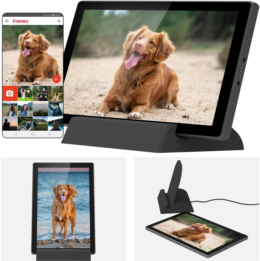 Kruger & Matz Cyfrowa „KrugerMatz FRAMEO WiFi 10.1“ skaitmeninis nuotraukų rėmelis su įmontuota baterija