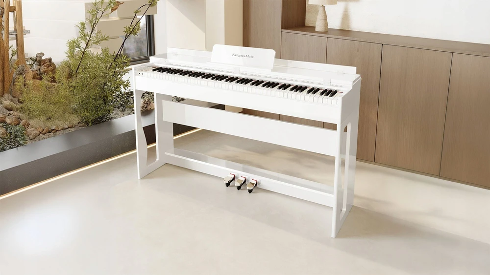 Kruger & Matz Pianino KrugerMatz KMDP-135 skaitmeninis pianinas, blizgiai baltas