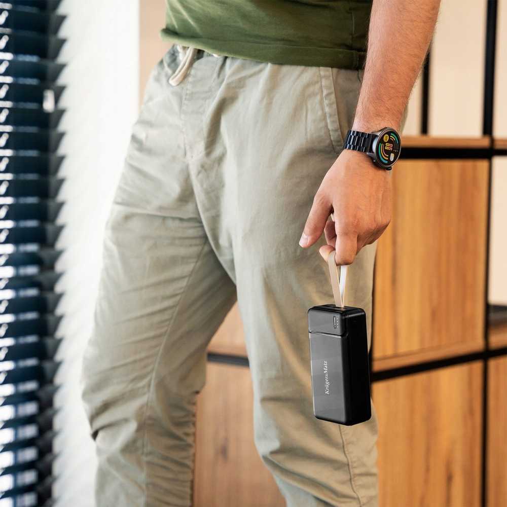 Kruger & Matz 30000 mAh ličio jonų išorinė baterija su QC ir PD funkcijomis