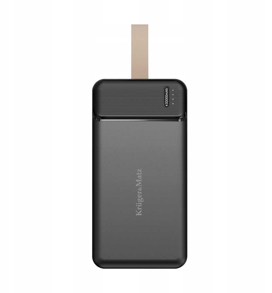 Kruger & Matz 30000 mAh ličio jonų išorinė baterija su QC ir PD funkcijomis