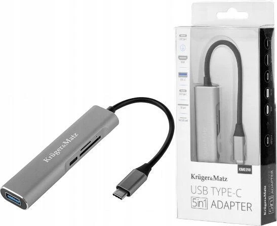 Kruger & Matz Adapteris (HUB) C tipo USB į HDMI / USB 3.0 / SD / MicroSD / C