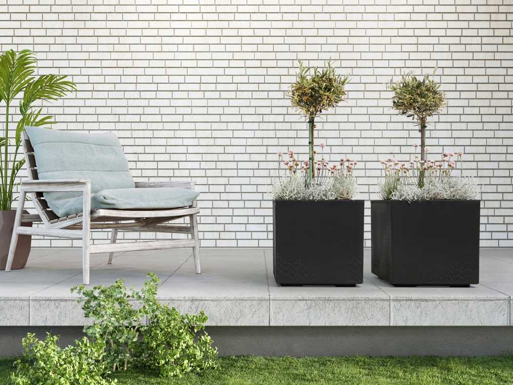 Krups Gėlių stovas KARO 300x300x300 betonas perdirbtas - antracitas LA776-82 LAMELA