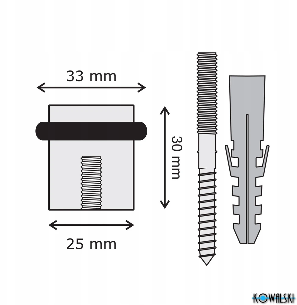 Decastyl Durų odbój 25/30 mm nerūdijantis plienas satinas KOWALSKI