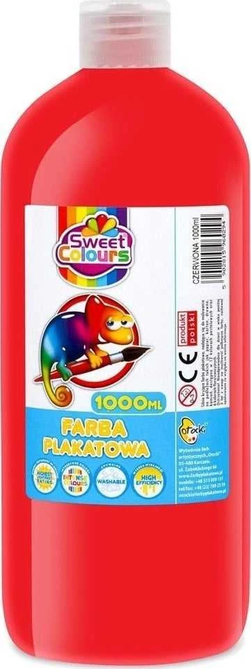 Krups Plakatų dažai Sweet Colours 1000 ml, raudoni