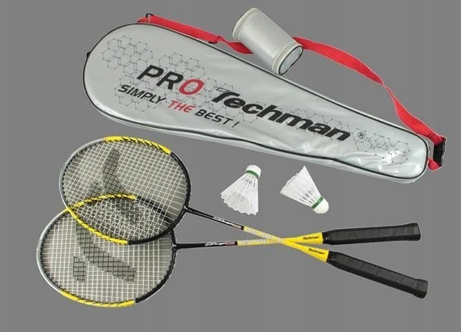 Techman badmintono raketės su dėklu ir plunksninukais