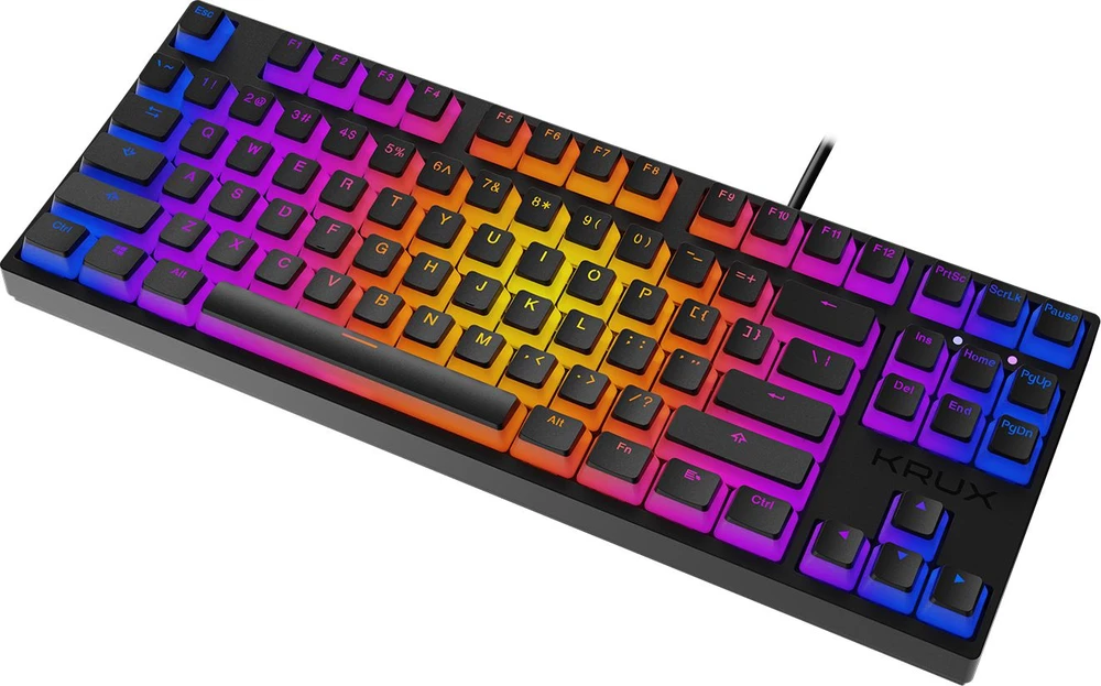 Klaviatūra žaidimams Krux Atax PRO RGB Pudding Outemu Juodas su laidu mechaninė su pašvietimu juoda