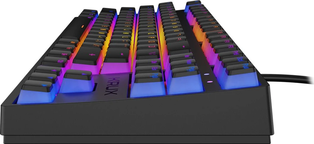 Klaviatūra žaidimams Krux Atax PRO RGB Pudding Outemu Juodas su laidu mechaninė su pašvietimu juoda