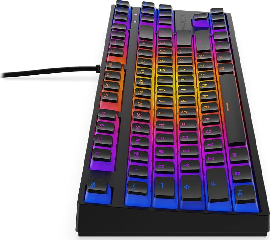 Klaviatūra žaidimams Krux Atax PRO RGB Pudding Outemu Juodas su laidu mechaninė su pašvietimu juoda